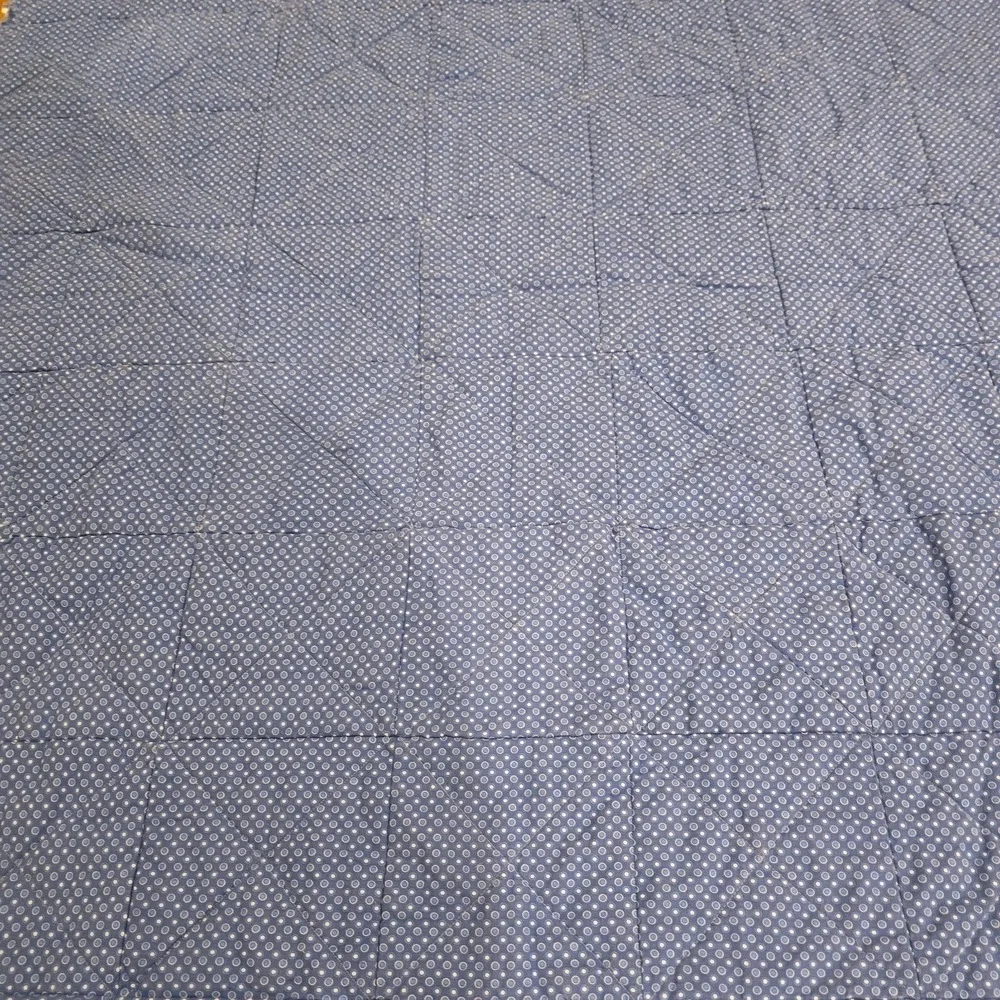 Handmade Blue Rag Quilt Throw Blanket Floral Patchwork Cottage Farmhouse 60x47